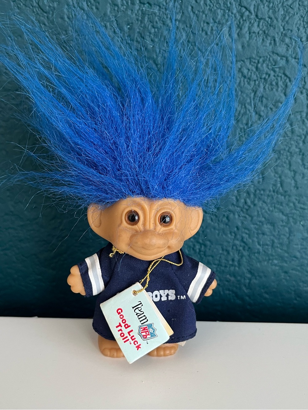 Vintage Russ 1990 NFL Dallas Cowboys Good Luck Troll 3" with Tag